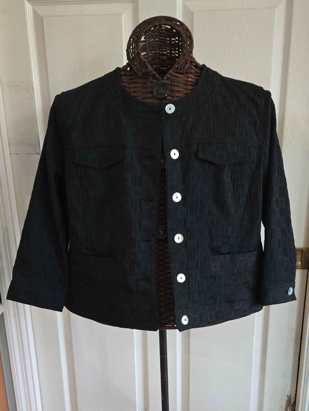 Ruby Rd. Black Textured Cropped Jacket